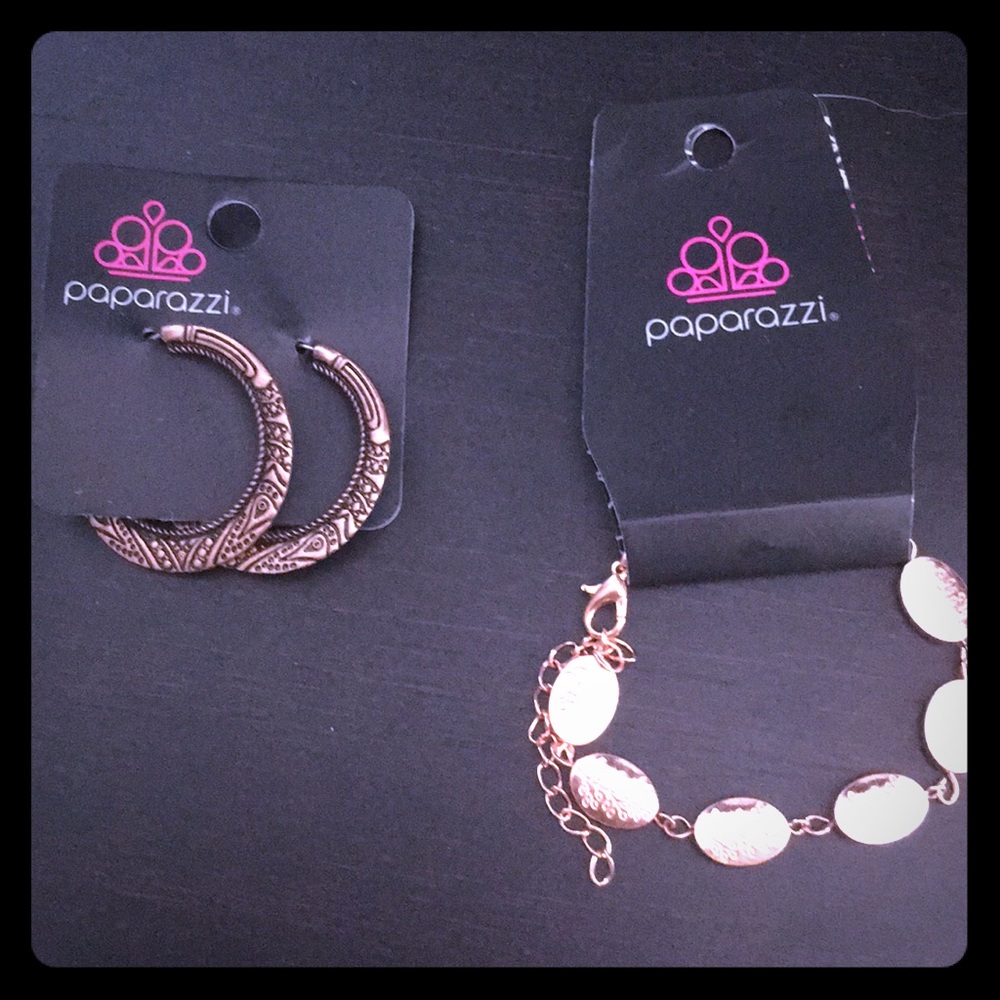 Paparazzi earrings and bracelet